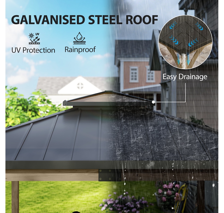 Image 938646_ALTMORE3.jpg, Product 938-646 / Price $1,449.99, Outsunny 12' x 14' Hardtop Wood Gazebo Canopy, Double Roof Outdoor Gazebo from Outsunny on TSC.ca's Home & Garden department