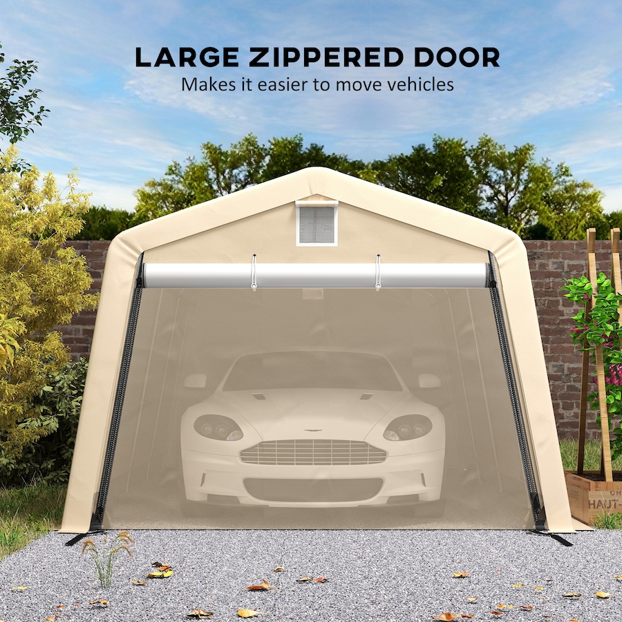 Image 938651_ALTMORE5.jpg, Product 938-651 / Price $319.99, Outsunny 11' x 20' Garage Carport with Ventilation Windows, Khaki from Outsunny on TSC.ca's Home & Garden department