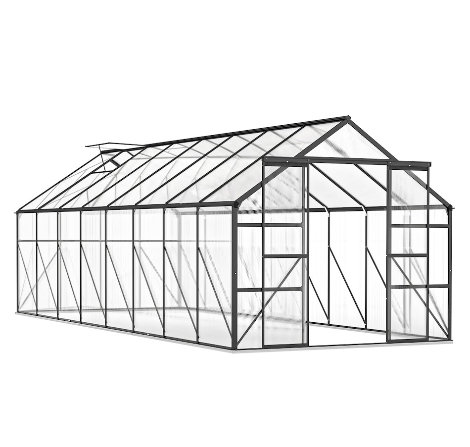 Image 938652.jpg, Product 938-652 / Price $882.99, Outsunny Aluminum Greenhouse Polycarbonate Greenhouse with Rain Gutter from Outsunny on TSC.ca's Home & Garden department