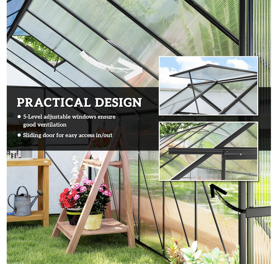 Image 938652_ALTMORE4.jpg, Product 938-652 / Price $882.99, Outsunny Aluminum Greenhouse Polycarbonate Greenhouse with Rain Gutter from Outsunny on TSC.ca's Home & Garden department