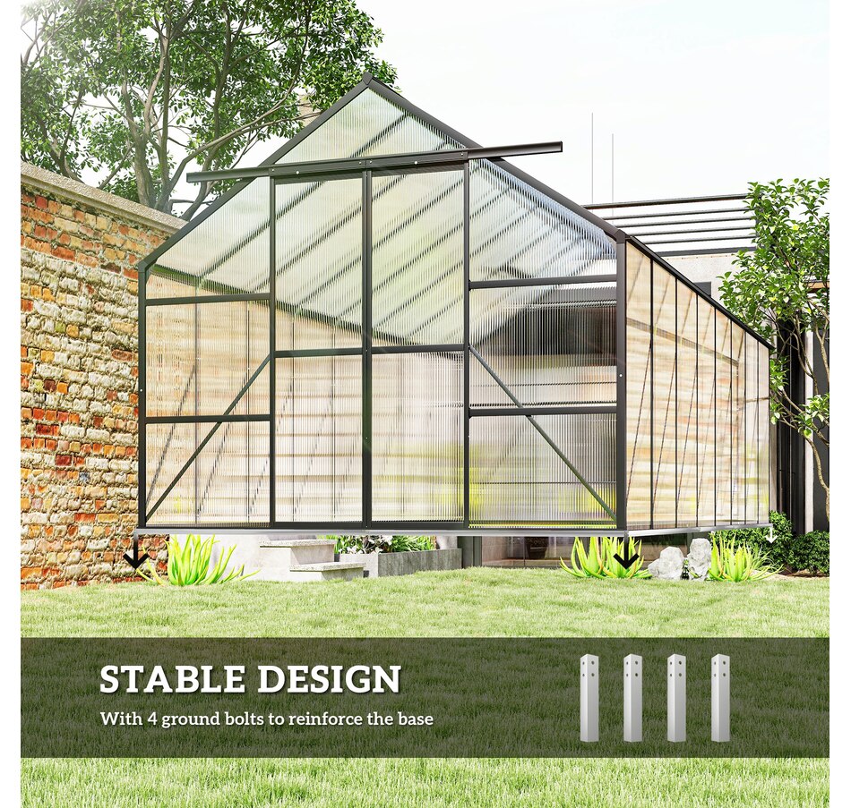 Image 938652_ALTMORE5.jpg, Product 938-652 / Price $882.99, Outsunny Aluminum Greenhouse Polycarbonate Greenhouse with Rain Gutter from Outsunny on TSC.ca's Home & Garden department