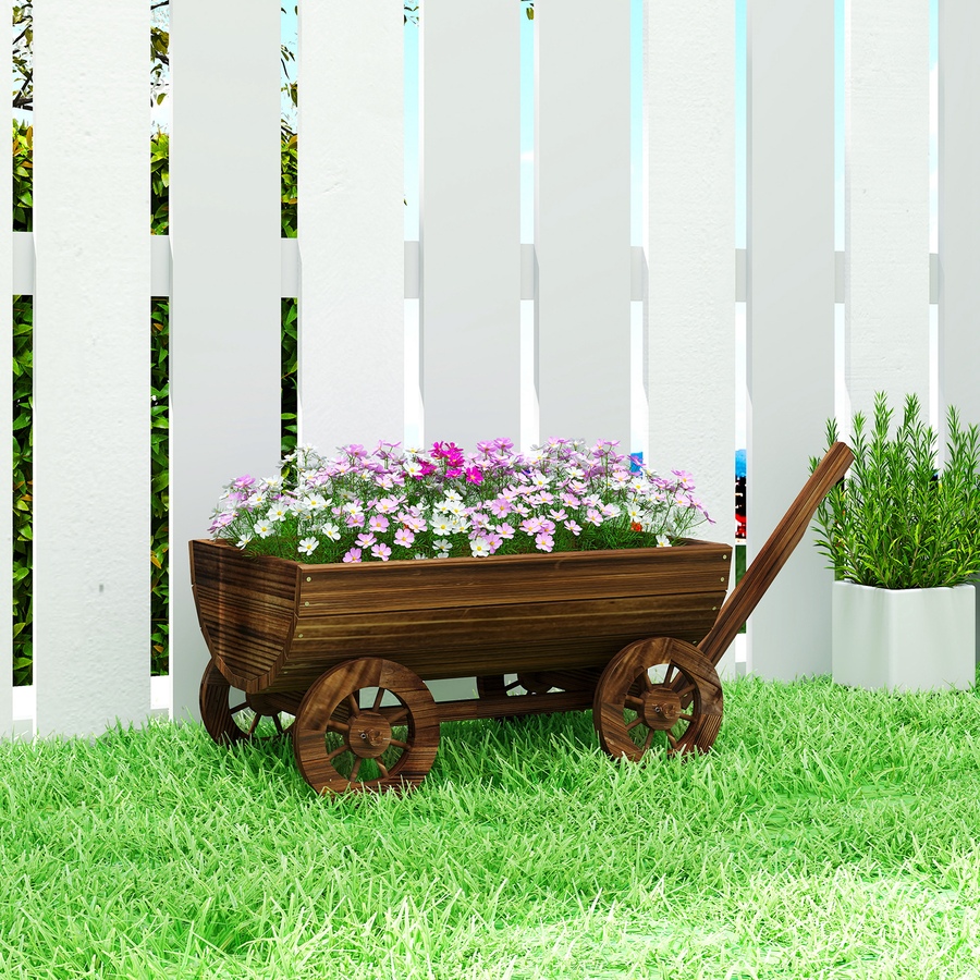 Image 938654_ALTMORE1.jpg, Product 938-654 / Price $78.99, Outsunny Wooden Wagon Planter Box, Mobile Garden Planter with 4 Wheels from Outsunny on TSC.ca's Home & Garden department