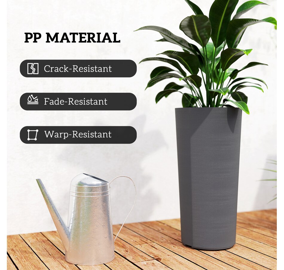 Image 938660_ALTMORE4.jpg, Product 938-660 / Price $84.99, Outsunny 24" Tall Planters Set of 2, Indoor Outdoor Flower Pots, Dark Gray from Outsunny on TSC.ca's Home & Garden department