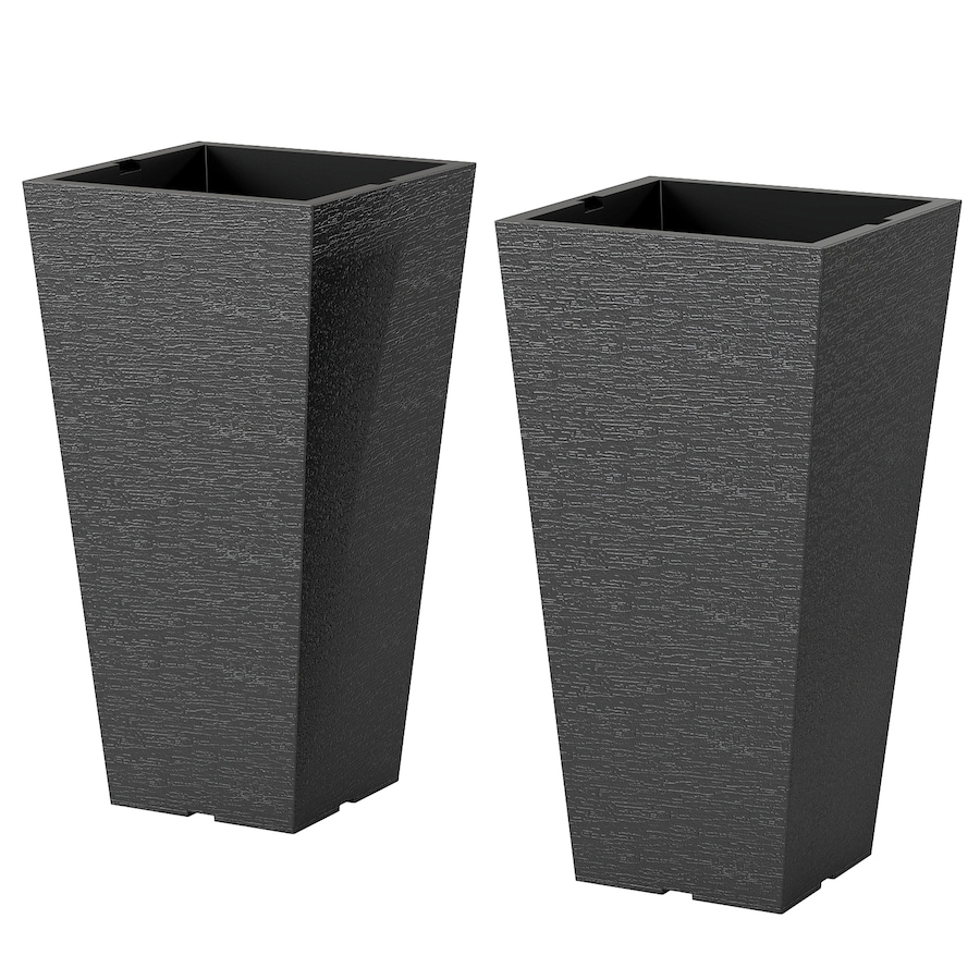 Image 938661.jpg, Product 938-661 / Price $99.99, Outsunny 23" Tall Planters Set of 2, Indoor Outdoor Taper Planters, Black from Outsunny on TSC.ca's Home & Garden department