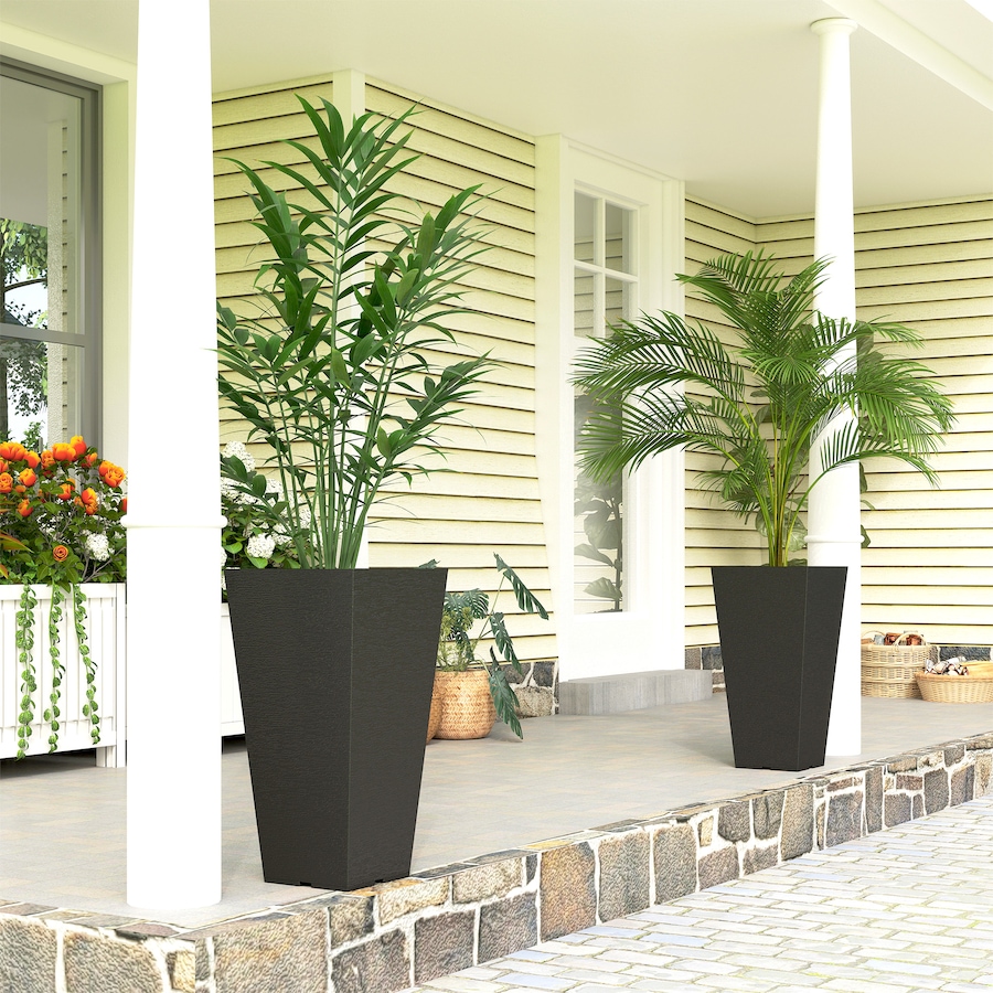 Image 938661_ALTMORE1.jpg, Product 938-661 / Price $99.99, Outsunny 23" Tall Planters Set of 2, Indoor Outdoor Taper Planters, Black from Outsunny on TSC.ca's Home & Garden department