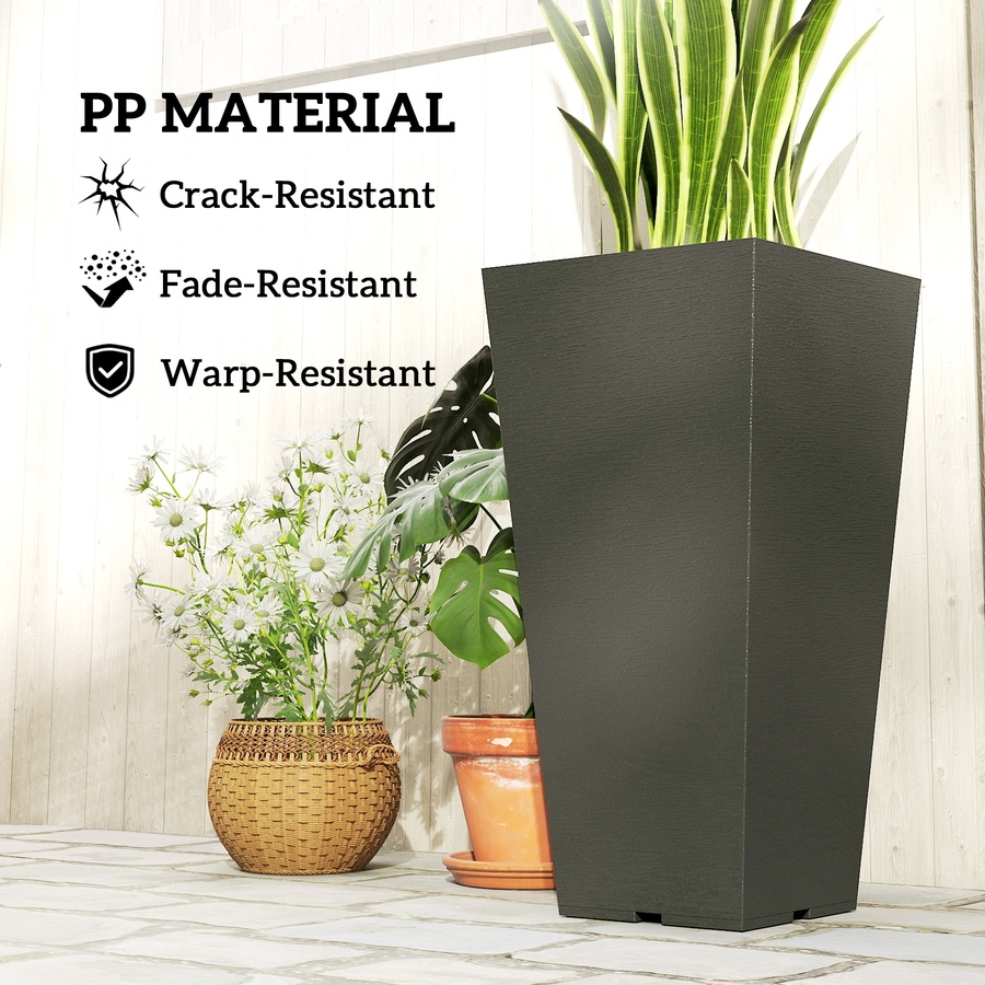 Image 938661_ALTMORE4.jpg, Product 938-661 / Price $99.99, Outsunny 23" Tall Planters Set of 2, Indoor Outdoor Taper Planters, Black from Outsunny on TSC.ca's Home & Garden department