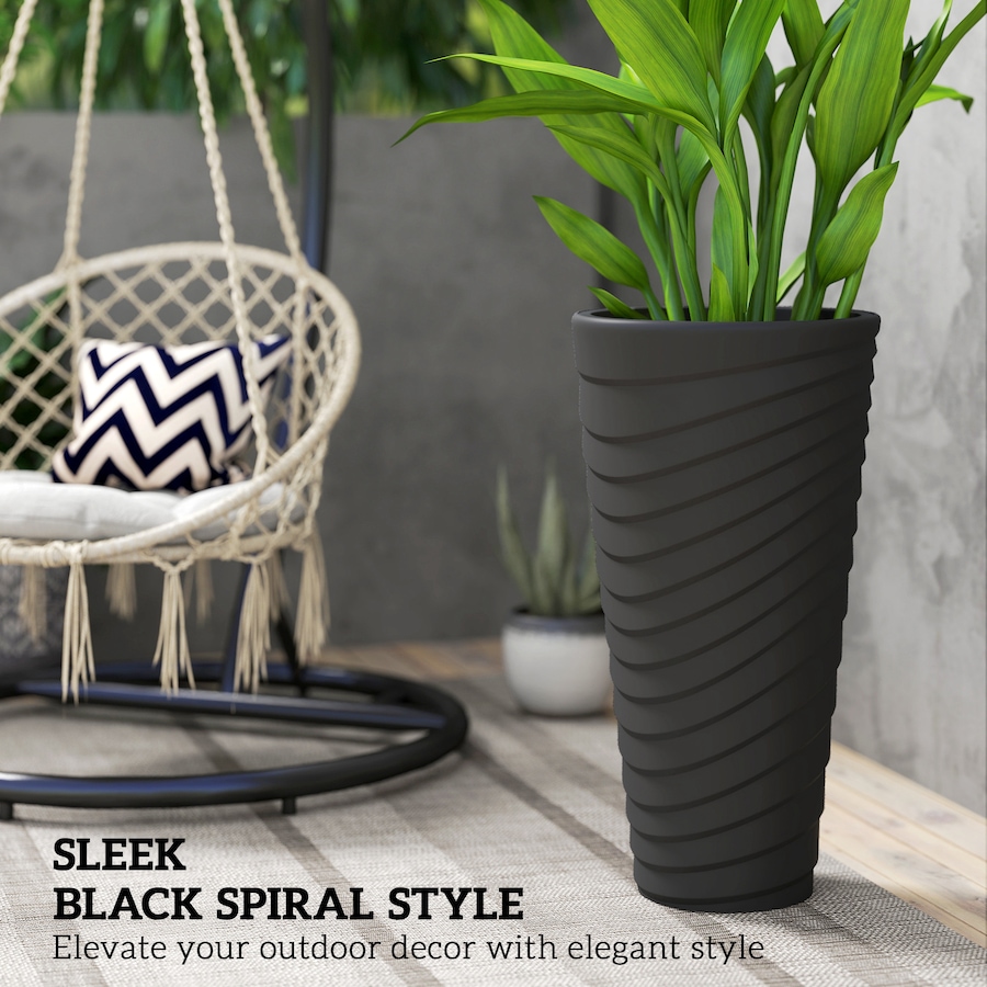 Image 938662_ALTMORE4.jpg, Product 938-662 / Price $124.99, Outsunny 29" Tall Planters Set of 2, Indoor Outdoor Taper Planters, Black from Outsunny on TSC.ca's Home & Garden department