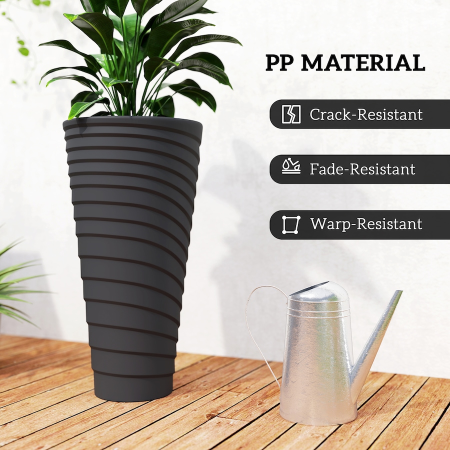 Image 938662_ALTMORE5.jpg, Product 938-662 / Price $124.99, Outsunny 29" Tall Planters Set of 2, Indoor Outdoor Taper Planters, Black from Outsunny on TSC.ca's Home & Garden department