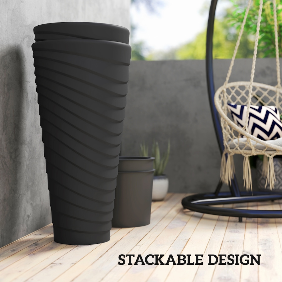 Image 938662_ALTMORE7.jpg, Product 938-662 / Price $124.99, Outsunny 29" Tall Planters Set of 2, Indoor Outdoor Taper Planters, Black from Outsunny on TSC.ca's Home & Garden department