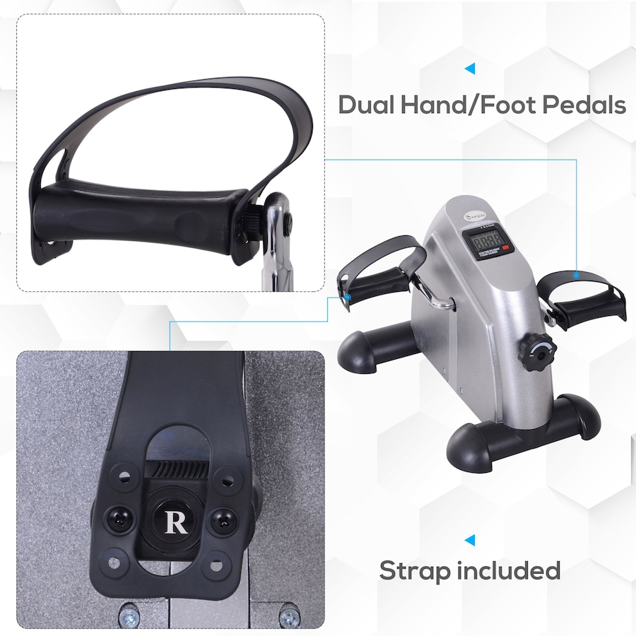 Image 938680_ALTMORE4.jpg, Product 938-680 / Price $59.99, Soozier Portable Mini Pedal Exercise Bike Indoor Cycle Fitness Silver from Soozier on TSC.ca's Health & Fitness department