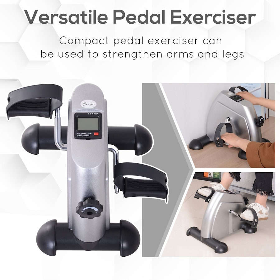 Image 938680_ALTMORE6.jpg, Product 938-680 / Price $59.99, Soozier Portable Mini Pedal Exercise Bike Indoor Cycle Fitness Silver from Soozier on TSC.ca's Health & Fitness department