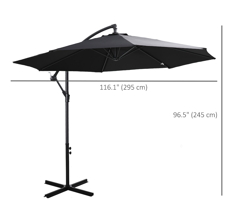 Image 938683_ALTMORE11.jpg, Product 938-683 / Price $109.99, Outsunny 9.7ft Offset Patio Umbrella, Hanging Cantilever Parasol w/ Base from Outsunny on TSC.ca's Home & Garden department