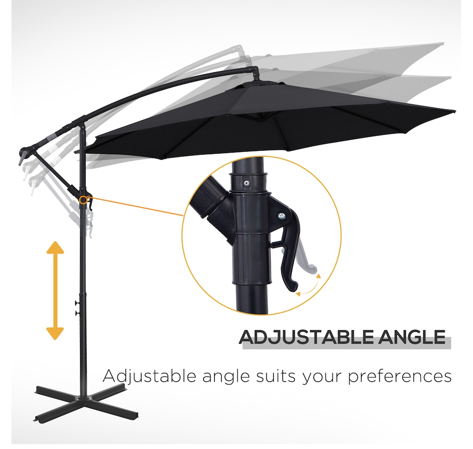 Image 938683_ALTMORE14.jpg, Product 938-683 / Price $109.99, Outsunny 9.7ft Offset Patio Umbrella, Hanging Cantilever Parasol w/ Base from Outsunny on TSC.ca's Home & Garden department