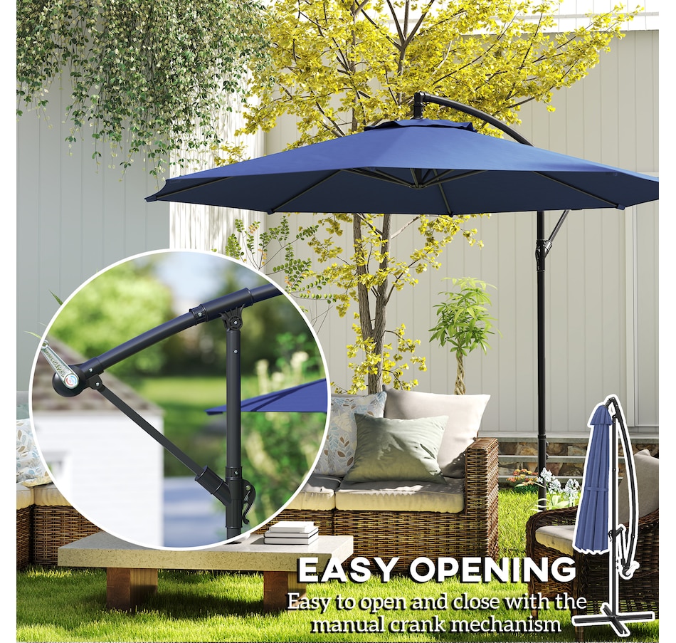 Image 938683_ALTMORE3.jpg, Product 938-683 / Price $109.99, Outsunny 9.7ft Offset Patio Umbrella, Hanging Cantilever Parasol w/ Base from Outsunny on TSC.ca's Home & Garden department