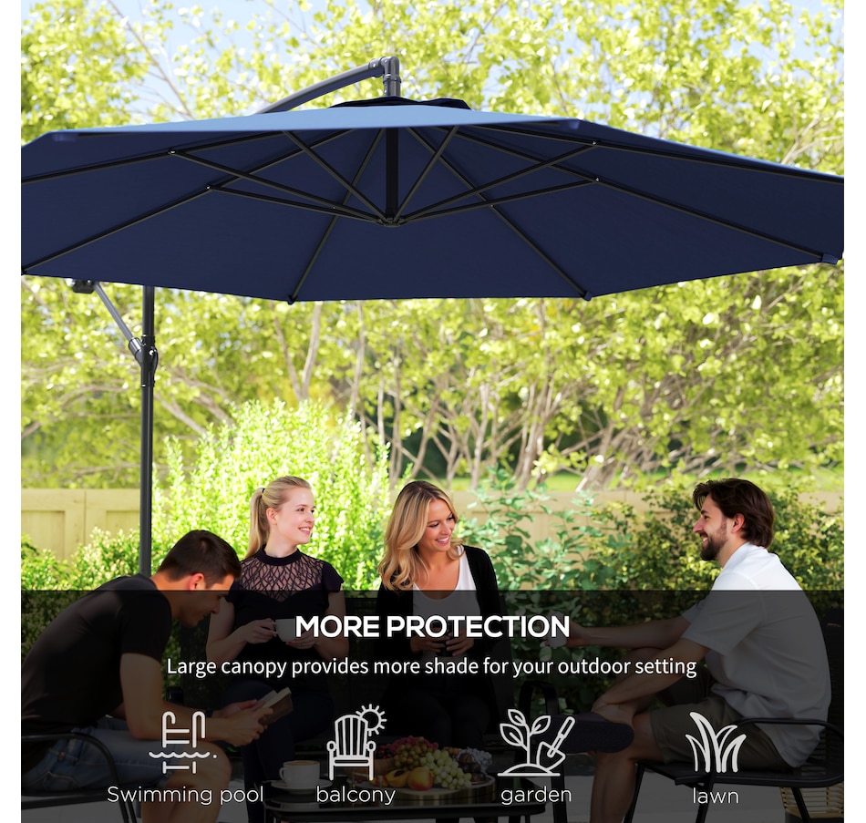 Image 938683_ALTMORE5.jpg, Product 938-683 / Price $109.99, Outsunny 9.7ft Offset Patio Umbrella, Hanging Cantilever Parasol w/ Base from Outsunny on TSC.ca's Home & Garden department