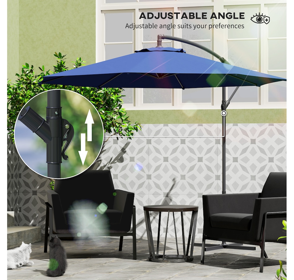 Image 938683_ALTMORE6.jpg, Product 938-683 / Price $109.99, Outsunny 9.7ft Offset Patio Umbrella, Hanging Cantilever Parasol w/ Base from Outsunny on TSC.ca's Home & Garden department