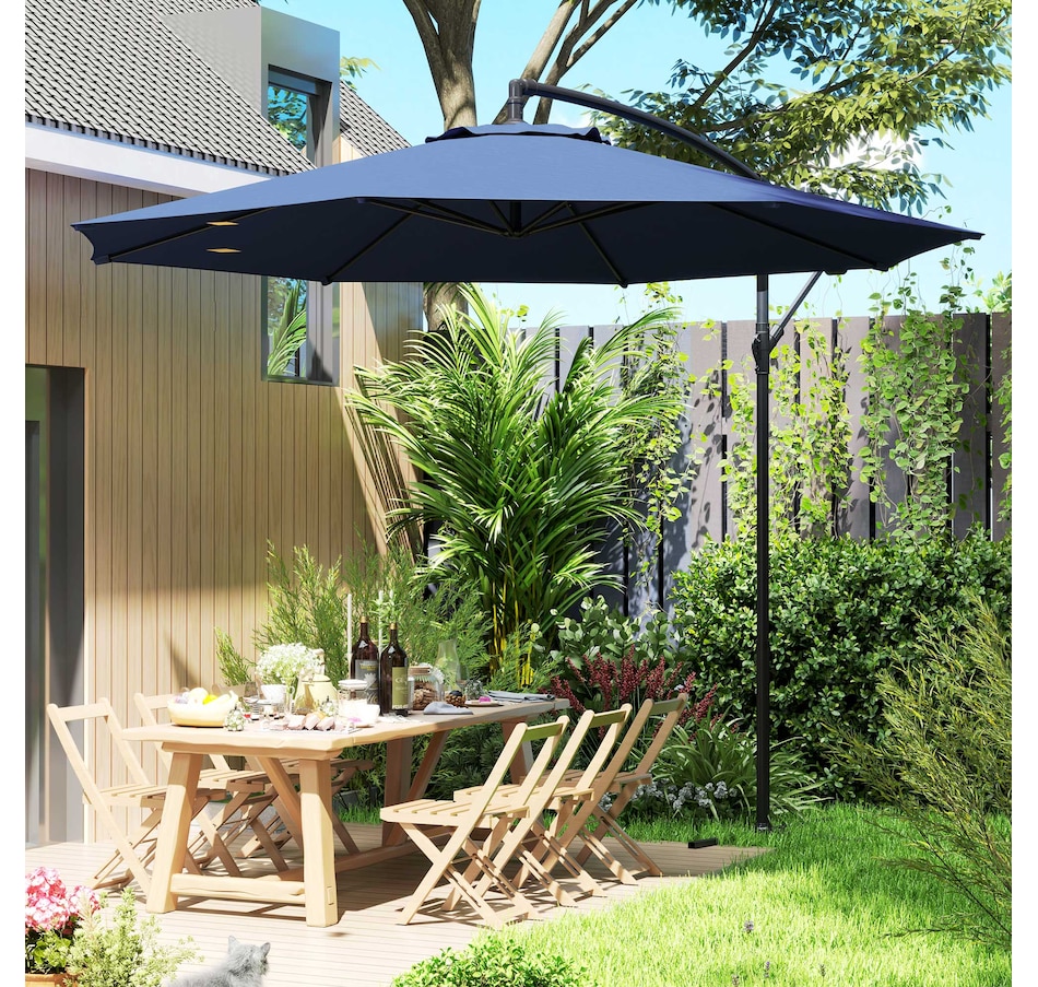 Image 938683_ALTMORE8.jpg, Product 938-683 / Price $109.99, Outsunny 9.7ft Offset Patio Umbrella, Hanging Cantilever Parasol w/ Base from Outsunny on TSC.ca's Home & Garden department