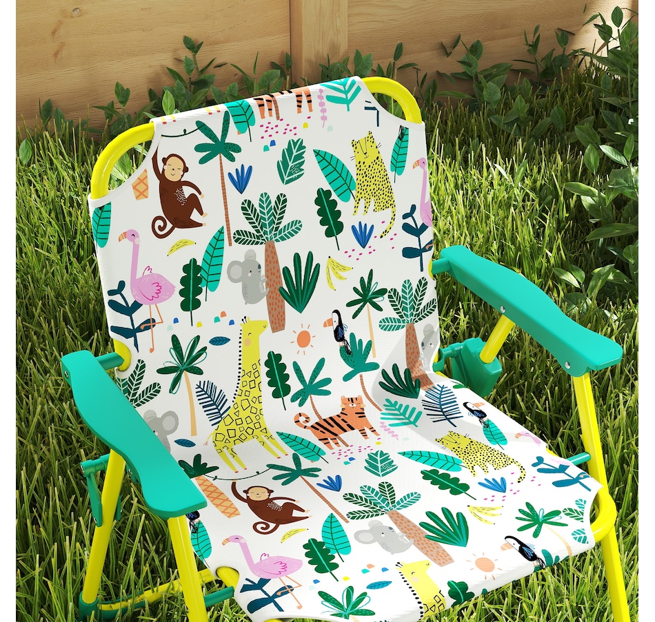 Image 938689_ALTMORE8.jpg, Product 938-689 / Price $69.99, Qaba Kids Picnic Table with 2 Folding Chairs and Umbrella, Green from Qaba on TSC.ca's Home & Garden department