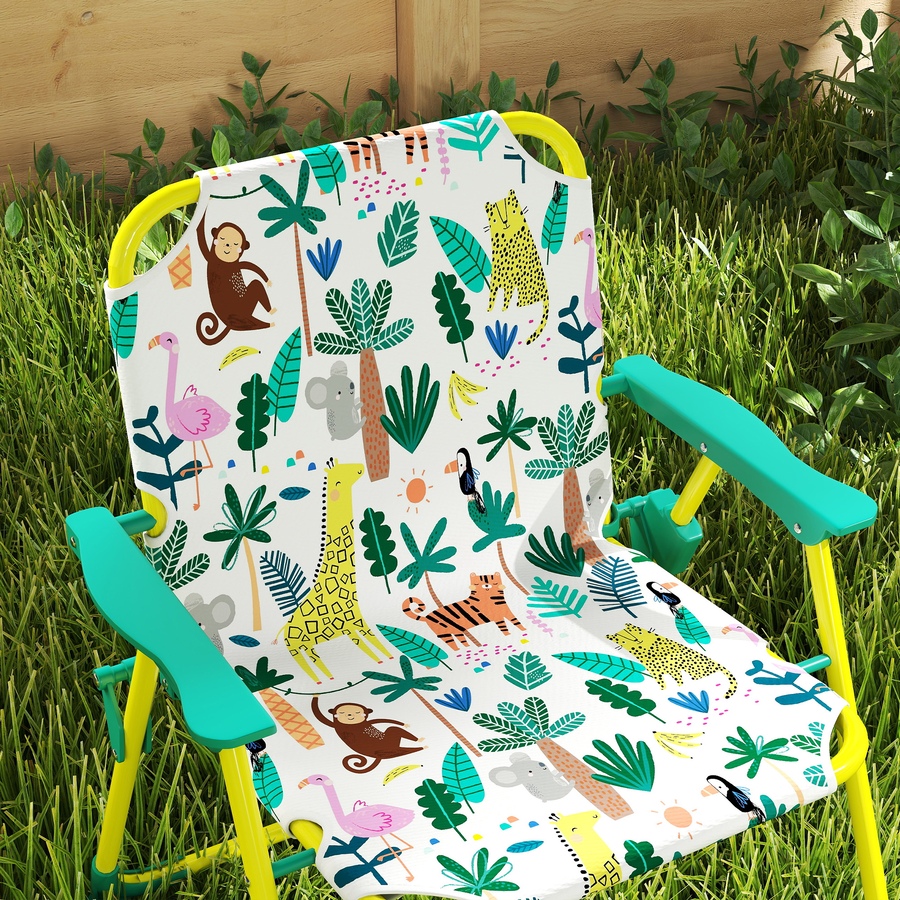 Image 938689_ALTMORE8.jpg, Product 938-689 / Price $55.99, Qaba Kids Picnic Table with 2 Folding Chairs and Umbrella, Green from Qaba on TSC.ca's Home & Garden department