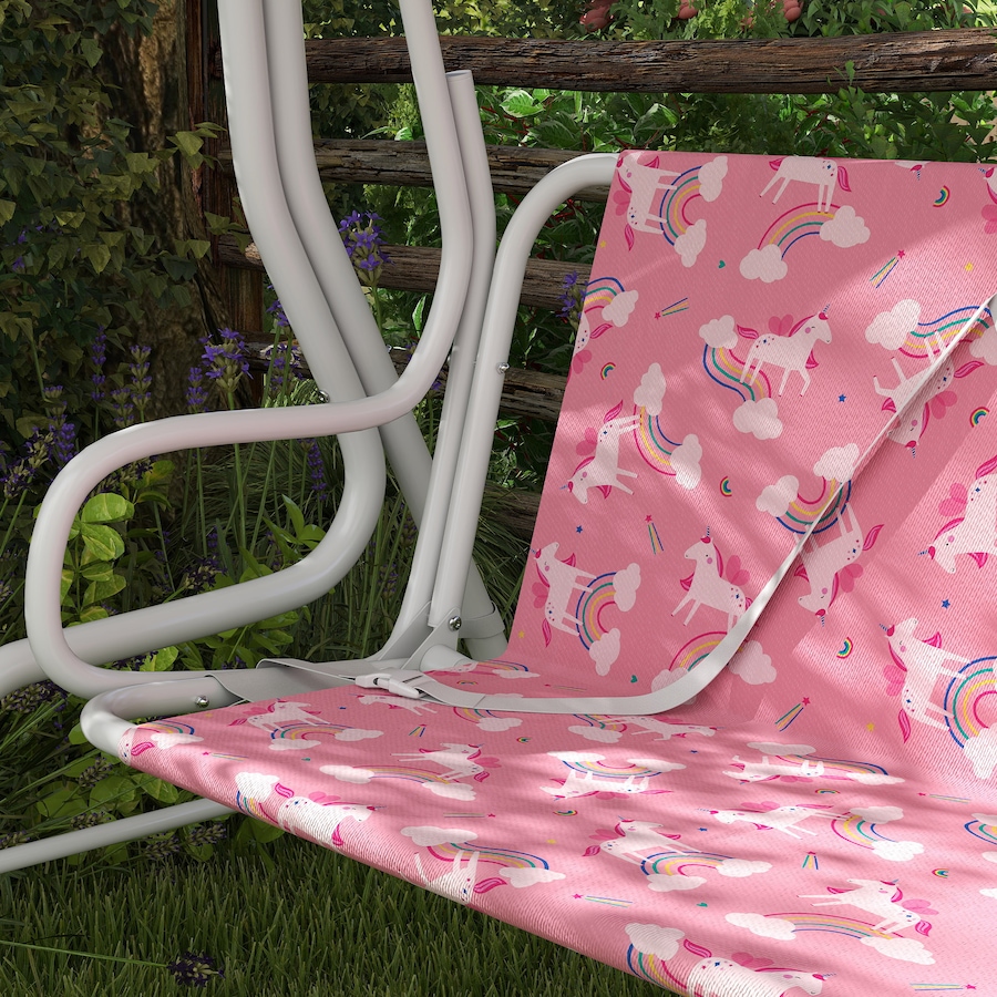 Image 938692_ALTMORE5.jpg, Product 938-692 / Price $82.99, Qaba Kids Porch Swing with 2-Seater, Safety Belts, Adjustable Canopy, Pink from Qaba on TSC.ca's Home & Garden department