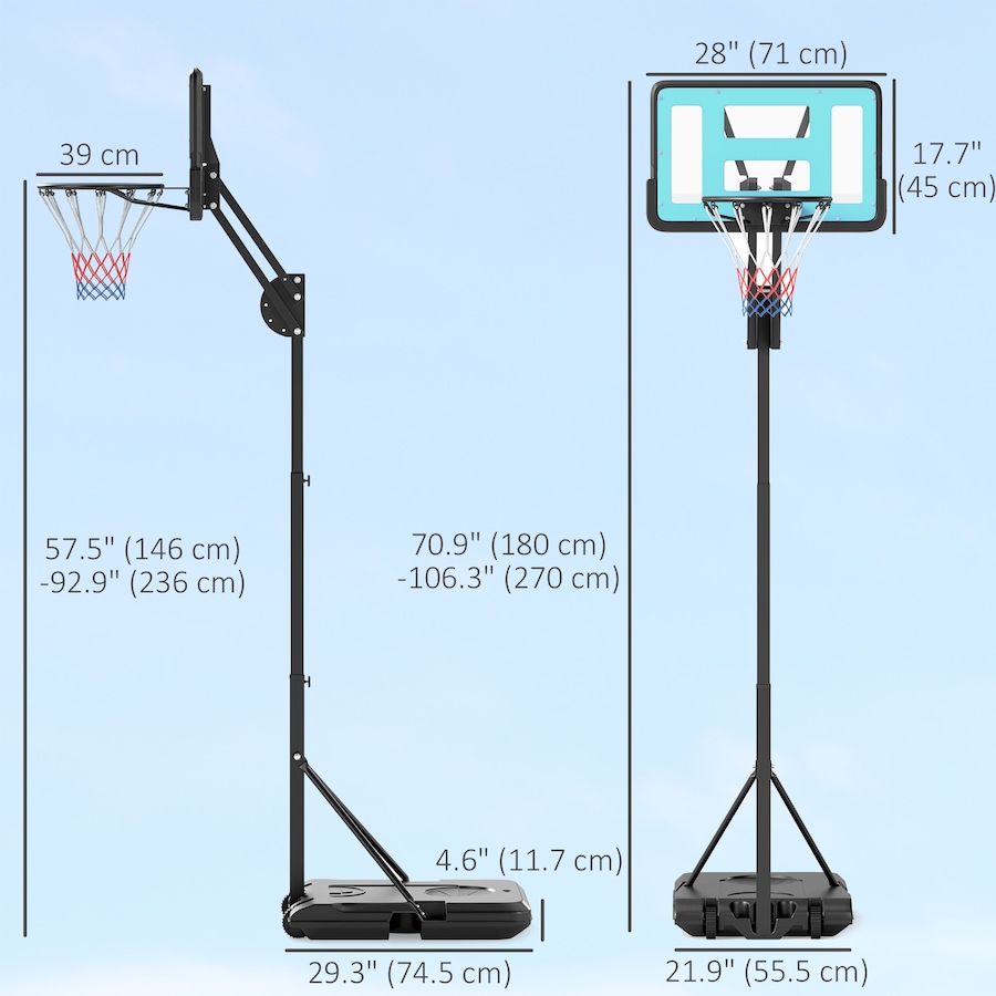 Image 938698_ALTMORE2.jpg, Product 938-698 / Price $94.99, Soozier Basketball Hoop Basketball Hoop and Stand with Weighted Base, Black from Soozier on TSC.ca's Health & Fitness department