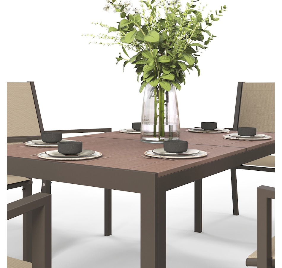 Image 938700_ALTMORE15.jpg, Product 938-700 / Price $439.99, Outsunny 7 Piece Outdoor Dining Set with Table and 6 Stackable Chairs from Outsunny on TSC.ca's Home & Garden department