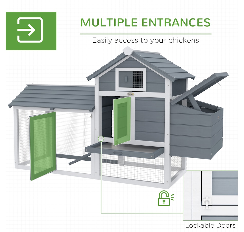 Image 938702_ALTMORE4.jpg, Product 938-702 / Price $199.99, PawHut 60" Small Wooden Chicken Coop with Removable Tray, White from PawHut on TSC.ca's Home & Garden department