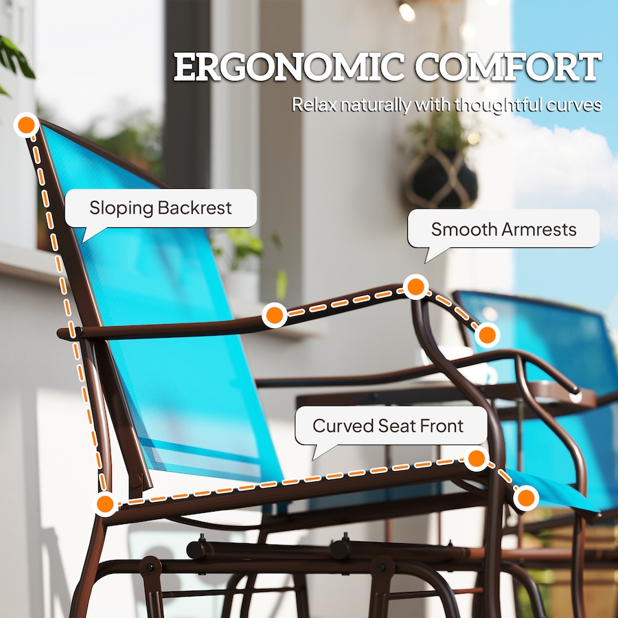 Image 938705_ALTMORE7.jpg, Product 938-705 / Price $219.99, Outsunny Double Patio Glider Chair with Glass Top Center Table, Blue from Outsunny on TSC.ca's Home & Garden department