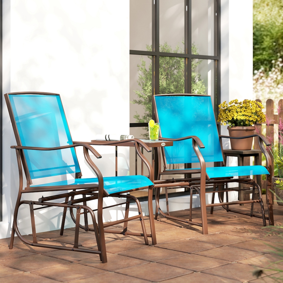Image 938705_ALTMORE8.jpg, Product 938-705 / Price $219.99, Outsunny Double Patio Glider Chair with Glass Top Center Table, Blue from Outsunny on TSC.ca's Home & Garden department