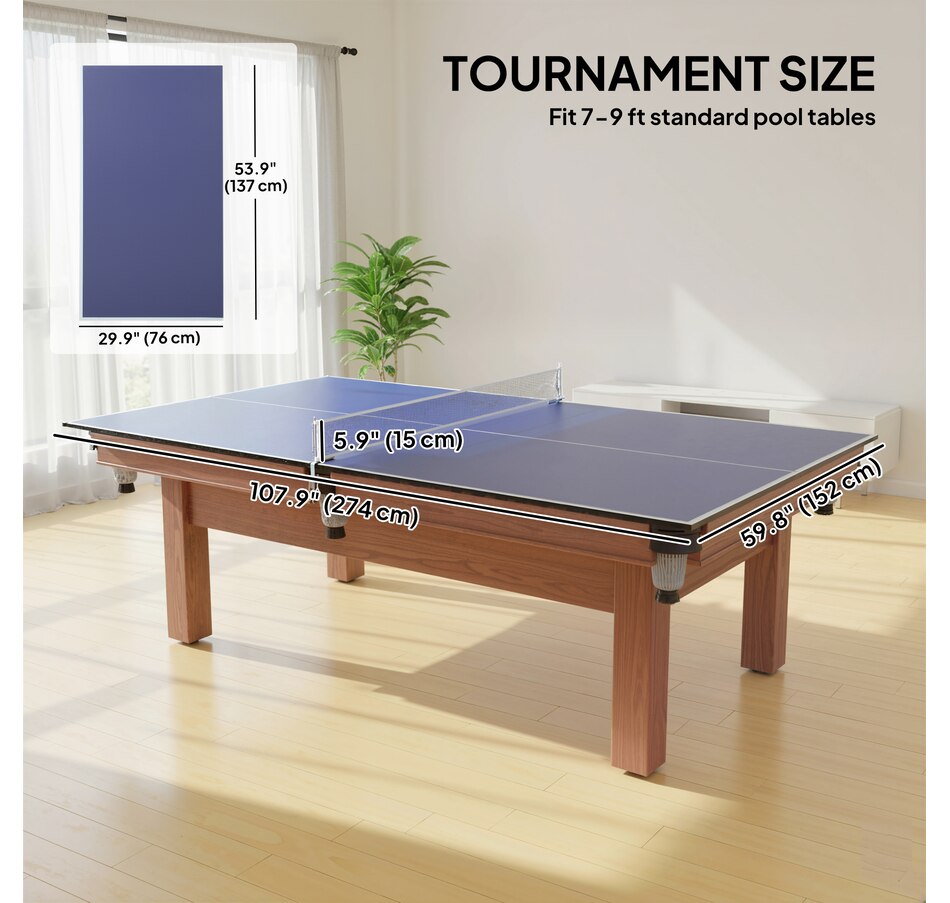 Image 938712_ALTMORE2.jpg, Product 938-712 / Price $209.99, Soozier 9 ft Folding Table Tennis Ping Pong Table Conversion Top with Net from Soozier on TSC.ca's Health & Fitness department
