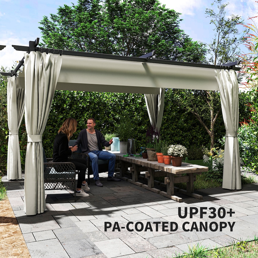 Image 938713_ALTMORE5.jpg, Product 938-713 / Price $459.99, Outsunny 10' x 13' Outdoo Pergola with Retractable Canopy and Curtains from Outsunny on TSC.ca's Home & Garden department