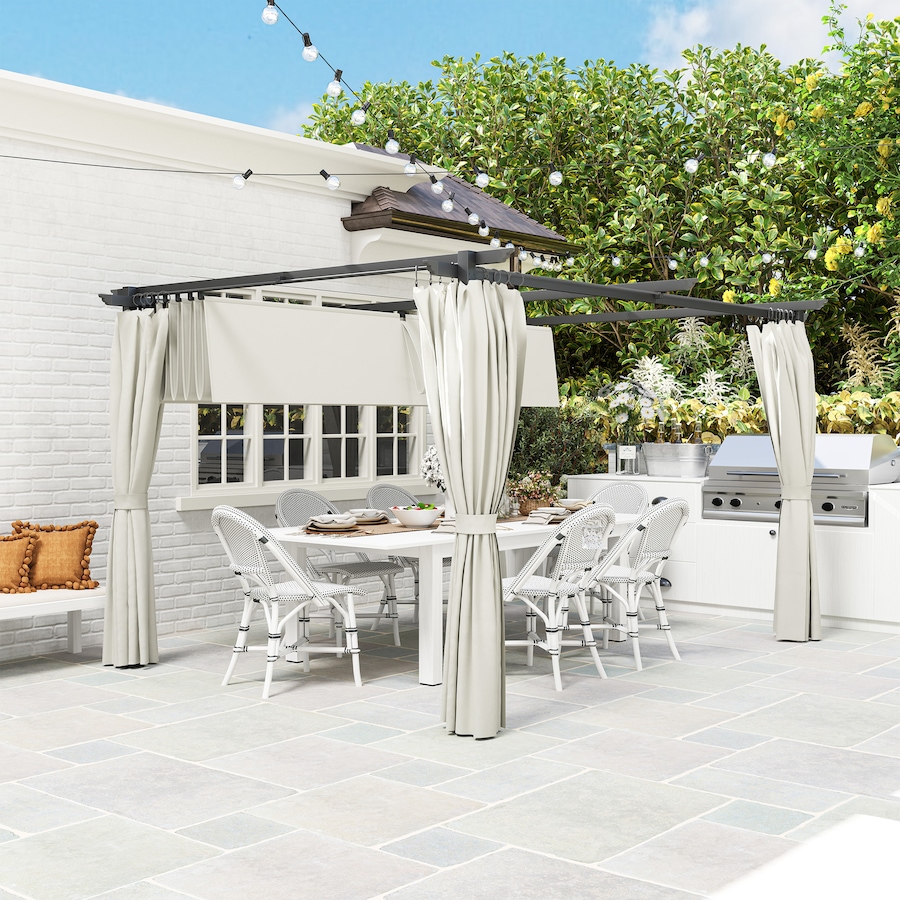 Image 938713_ALTMORE7.jpg, Product 938-713 / Price $459.99, Outsunny 10' x 13' Outdoo Pergola with Retractable Canopy and Curtains from Outsunny on TSC.ca's Home & Garden department