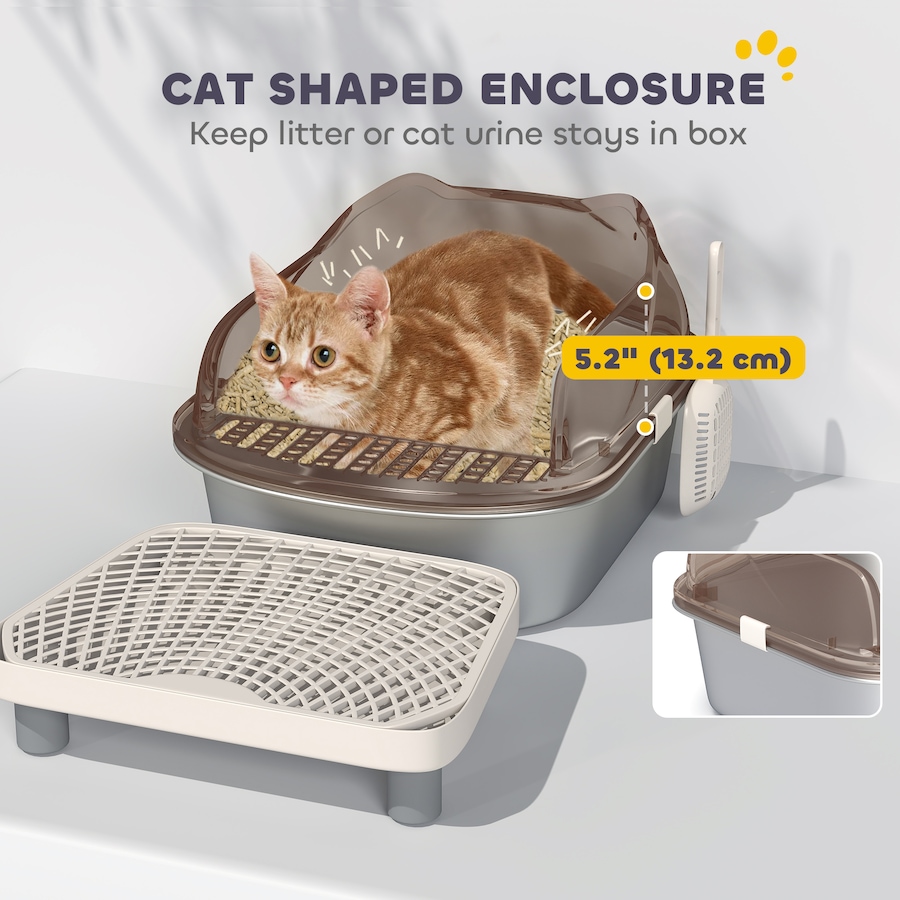 Image 938715_ALTMORE3.jpg, Product 938-715 / Price $59.99, PawHut Stainless Steel Cat Litter Box, Litter Pan Tray with Lid Scoop, Step from PawHut on TSC.ca's Home & Garden department