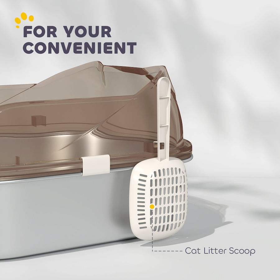 Image 938715_ALTMORE6.jpg, Product 938-715 / Price $59.99, PawHut Stainless Steel Cat Litter Box, Litter Pan Tray with Lid Scoop, Step from PawHut on TSC.ca's Home & Garden department