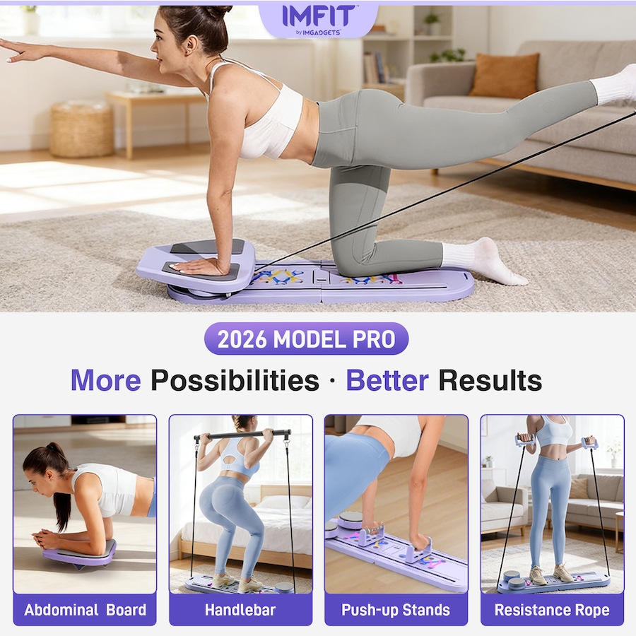 Image 938751_ALTMORE15.jpg, Product 938-751 / Price $89.99, IMFit Pilates Reformer Board for Home | Pilates Board with Resistance Ropes for Women & Men (Lite) from IMGadgets on TSC.ca's Health & Fitness department