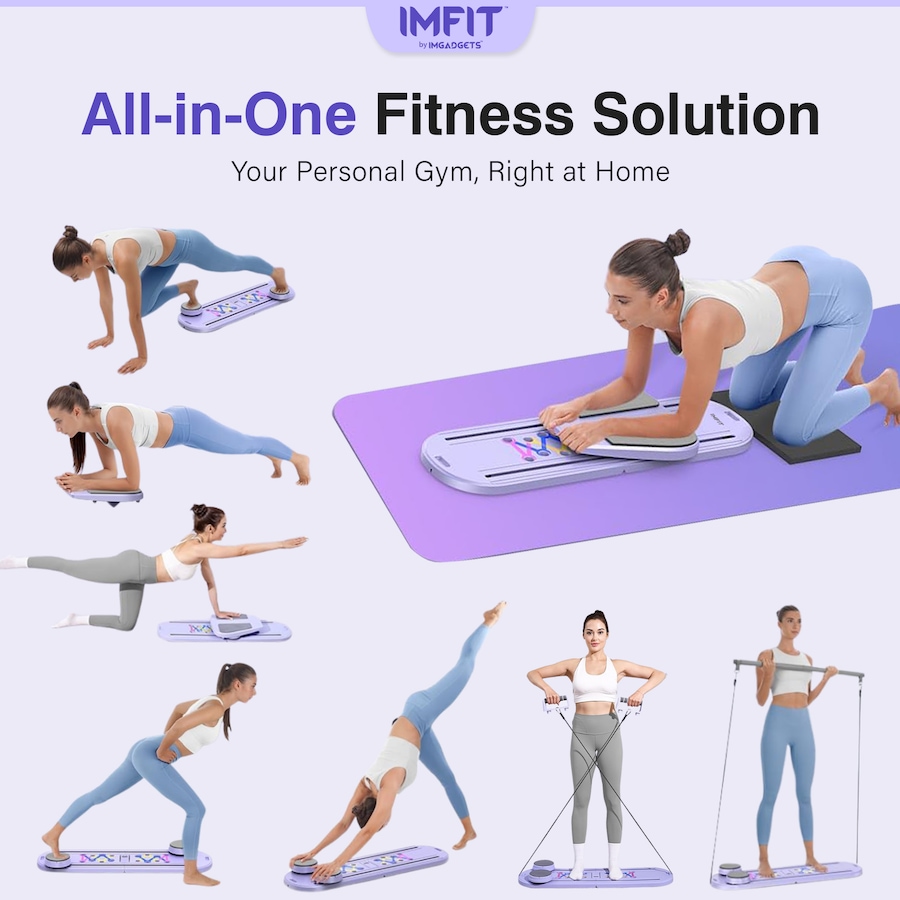 Image 938751_ALTMORE16.jpg, Product 938-751 / Price $89.99, IMFit Pilates Reformer Board for Home | Pilates Board with Resistance Ropes for Women & Men (Lite) from IMGadgets on TSC.ca's Health & Fitness department