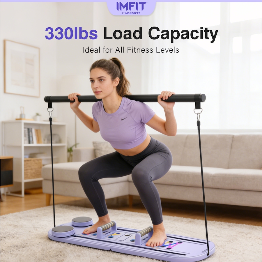 Image 938751_ALTMORE17.jpg, Product 938-751 / Price $89.99, IMFit Pilates Reformer Board for Home | Pilates Board with Resistance Ropes for Women & Men (Lite) from IMGadgets on TSC.ca's Health & Fitness department