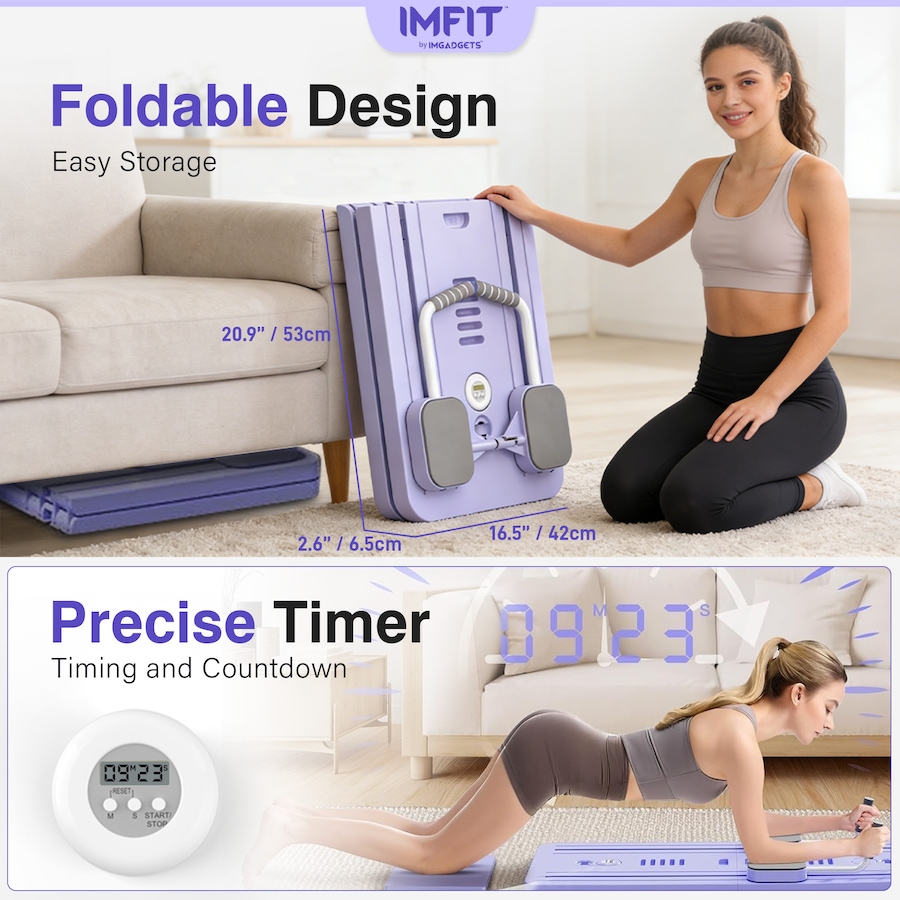 Image 938751_ALTMORE7.jpg, Product 938-751 / Price $89.99, IMFit Pilates Reformer Board for Home | Pilates Board with Resistance Ropes for Women & Men (Lite) from IMGadgets on TSC.ca's Health & Fitness department