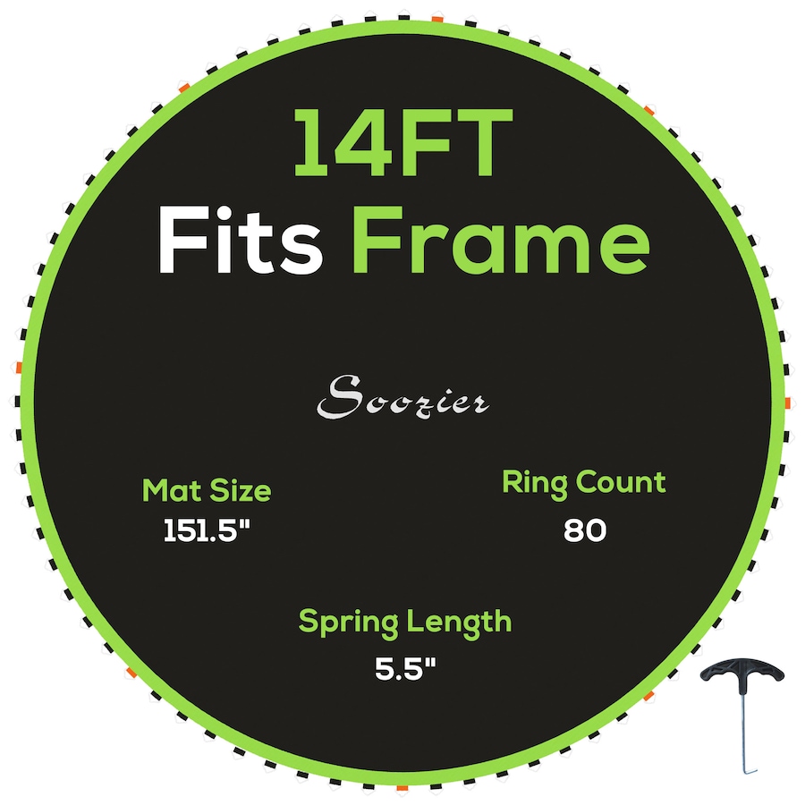 Image 938781.jpg, Product 938-781 / Price $64.99, Soozier Trampoline Mat with 80 V-Hooks, Fits 14' Trampoline, Green from Soozier on TSC.ca's Health & Fitness department
