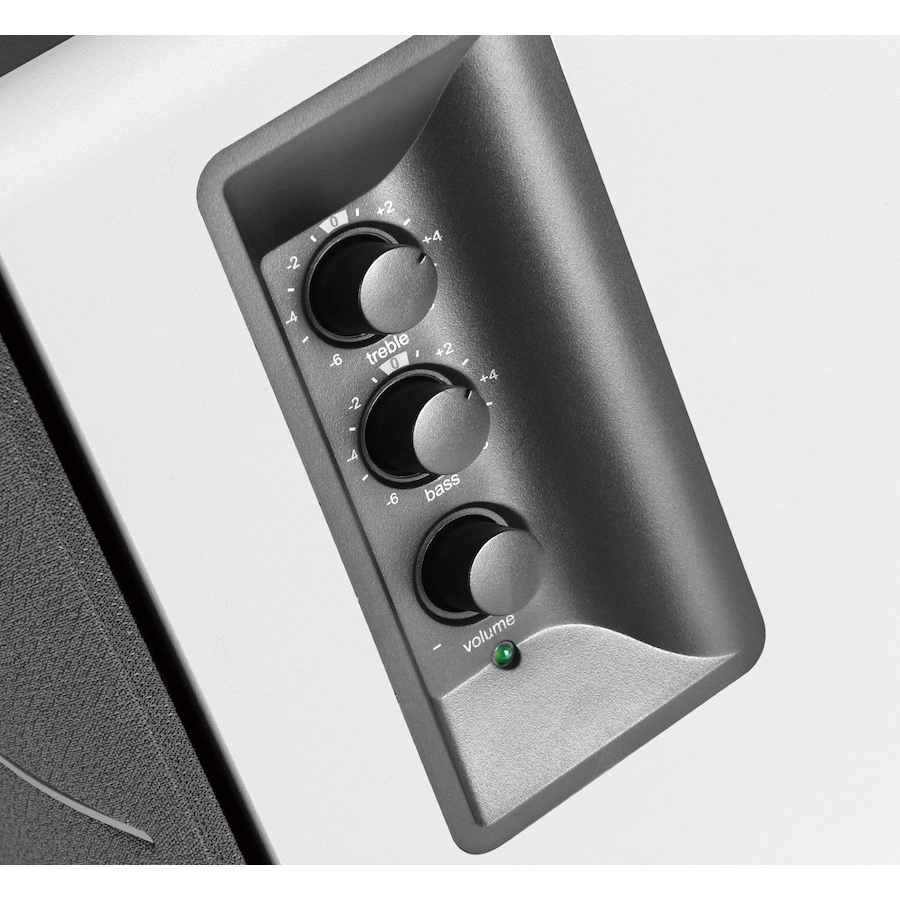 Image 938797_ALTMORE2.jpg, Product 938-797 / Price $159.99, Special Edition - Edifier R1280T Powered Bookshelf Speakers - 2.0 Active Near Field Monitors - Studio Monitor Speaker - White Silver Enclosure - 42 Watts RMS from Edifier on TSC.ca's Electronics department