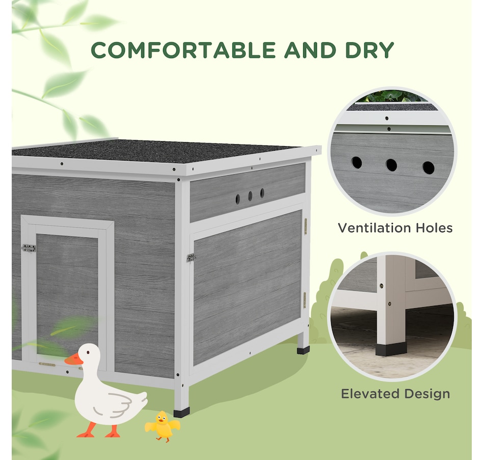 Image 938811_ALTMORE4.jpg, Product 938-811 / Price $199.99, PawHut Duck Coop, Wooden Chicken House Rabbit Hutch with Openable Roof from PawHut on TSC.ca's Home & Garden department