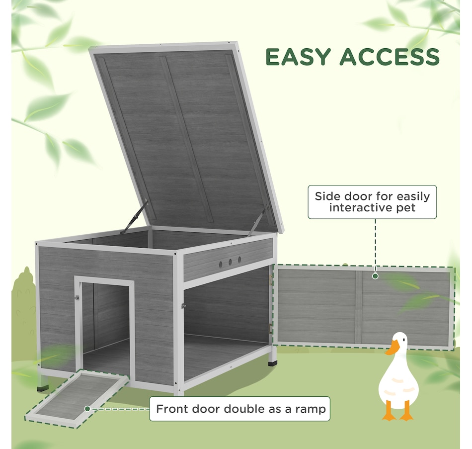 Image 938811_ALTMORE5.jpg, Product 938-811 / Price $199.99, PawHut Duck Coop, Wooden Chicken House Rabbit Hutch with Openable Roof from PawHut on TSC.ca's Home & Garden department