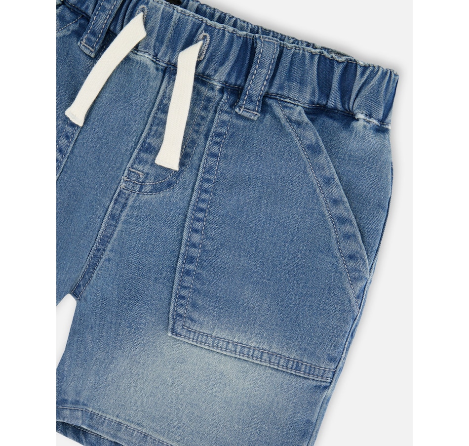 Image 938864_ALTMORE4.jpg, Product 938-864 / Price $48.00, French Terry Elastic Waist Drawstring Denim Shorts from Deux par Deux on TSC.ca's Fashion department