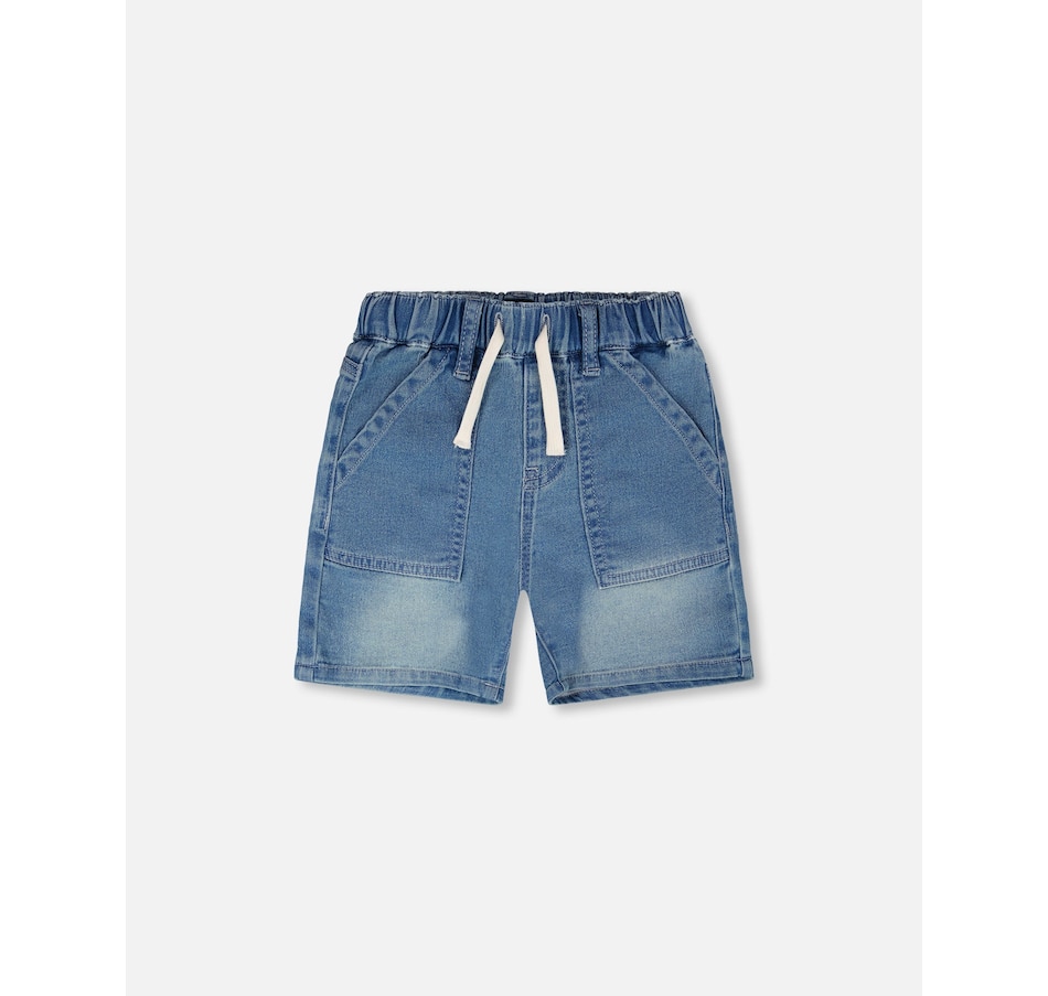 Image 938864_ST01.jpg, Product 938-864 / Price $48.00, French Terry Elastic Waist Drawstring Denim Shorts from Deux par Deux on TSC.ca's Fashion department