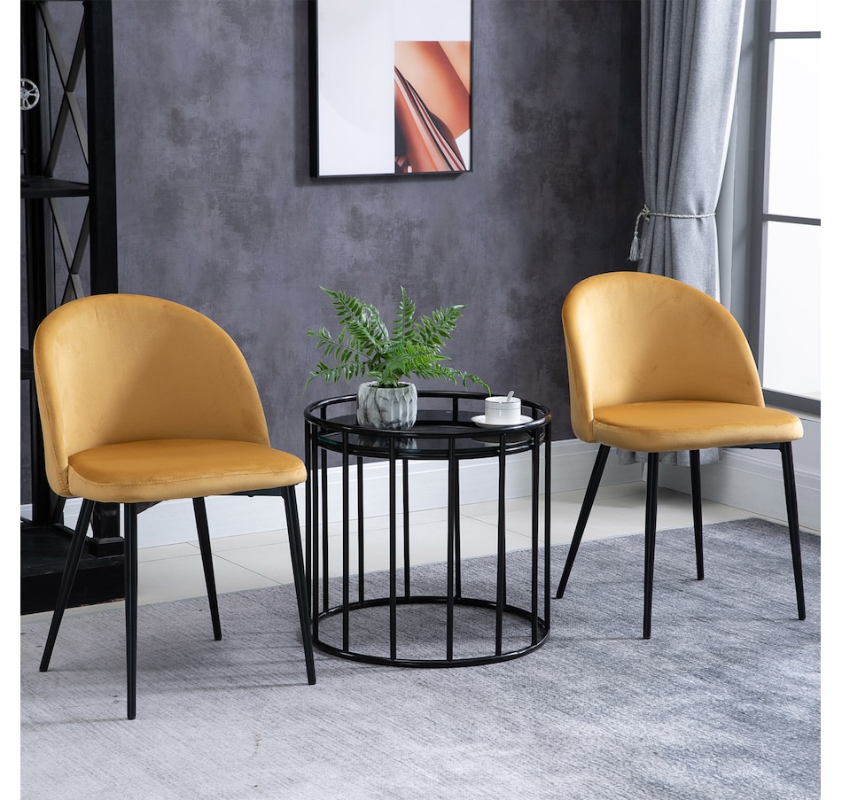 Image 939496_ALTMORE1.jpg, Product 939-496 / Price $149.99 - $159.99, HOMCOM Dining Chairs Set of 2, Mid-Back Velvet-touch Upholstery Side Chair from HOMCOM on TSC.ca's Home & Garden department