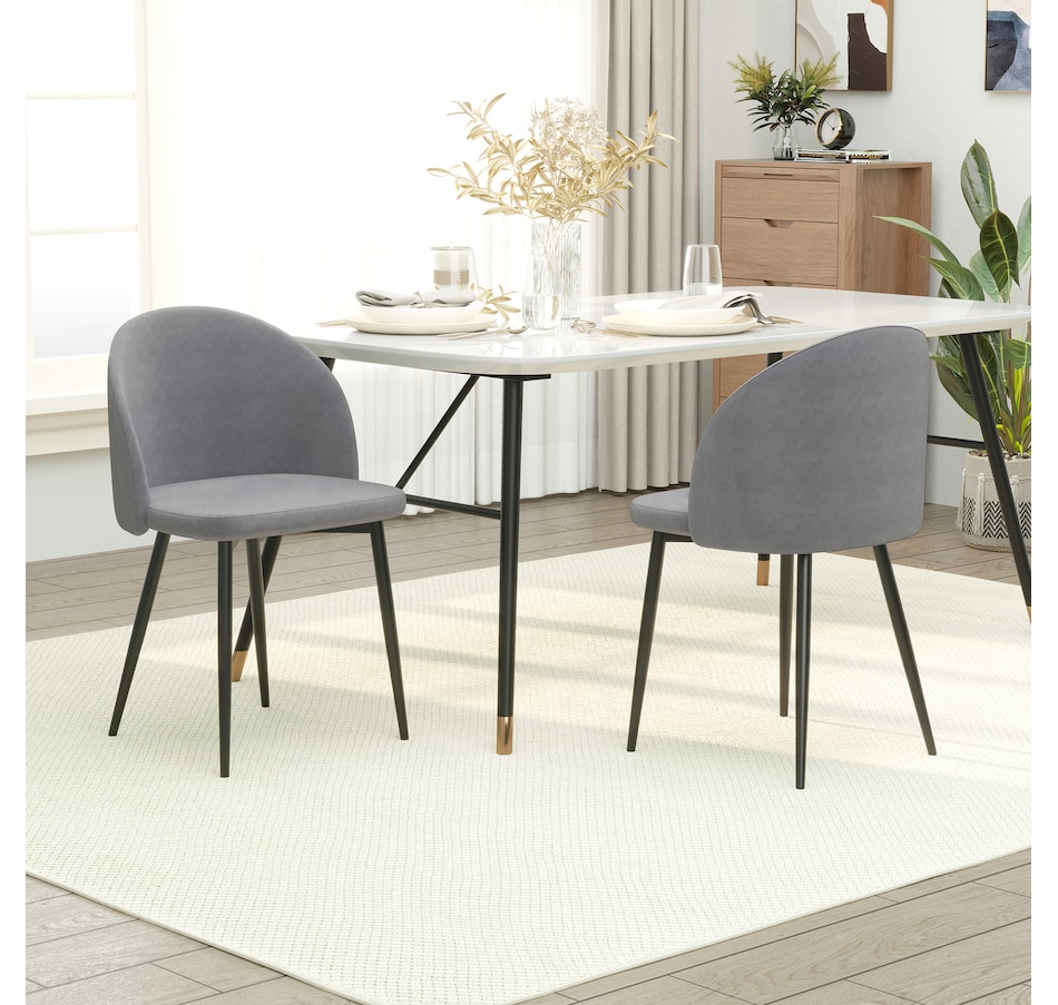 Image 939496_ALTMORE10.jpg, Product 939-496 / Price $149.99 - $159.99, HOMCOM Dining Chairs Set of 2, Mid-Back Velvet-touch Upholstery Side Chair from HOMCOM on TSC.ca's Home & Garden department