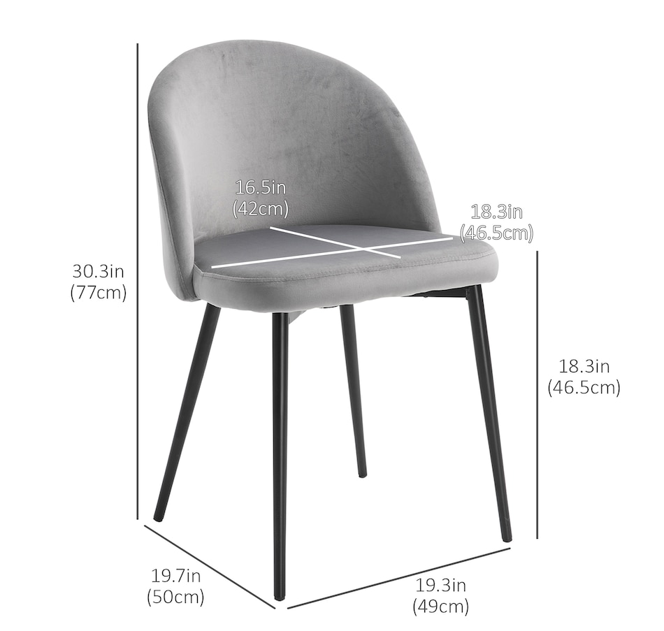 Image 939496_ALTMORE11.jpg, Product 939-496 / Price $149.99 - $159.99, HOMCOM Dining Chairs Set of 2, Mid-Back Velvet-touch Upholstery Side Chair from HOMCOM on TSC.ca's Home & Garden department