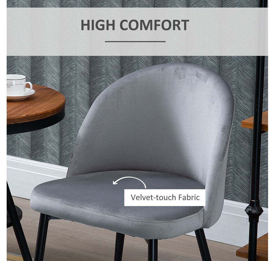Image 939496_ALTMORE13.jpg, Product 939-496 / Price $149.99 - $159.99, HOMCOM Dining Chairs Set of 2, Mid-Back Velvet-touch Upholstery Side Chair from HOMCOM on TSC.ca's Home & Garden department