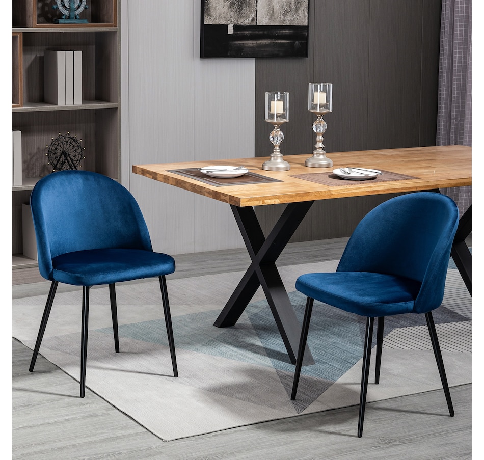 Image 939496_ALTMORE18.jpg, Product 939-496 / Price $149.99 - $159.99, HOMCOM Dining Chairs Set of 2, Mid-Back Velvet-touch Upholstery Side Chair from HOMCOM on TSC.ca's Home & Garden department