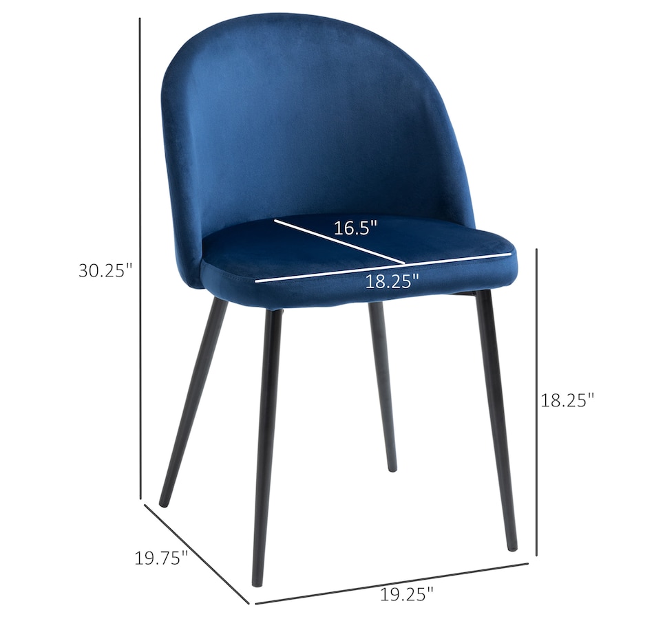 Image 939496_ALTMORE19.jpg, Product 939-496 / Price $149.99 - $159.99, HOMCOM Dining Chairs Set of 2, Mid-Back Velvet-touch Upholstery Side Chair from HOMCOM on TSC.ca's Home & Garden department